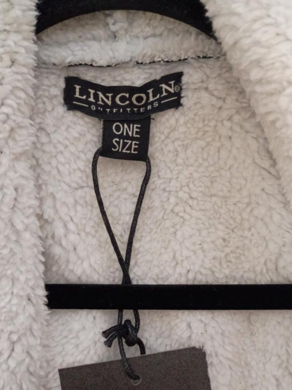 Lincoln Outfitters Sherpa Draped Vest Black/Brown Cream One Size NWT - Picture 4 of 6